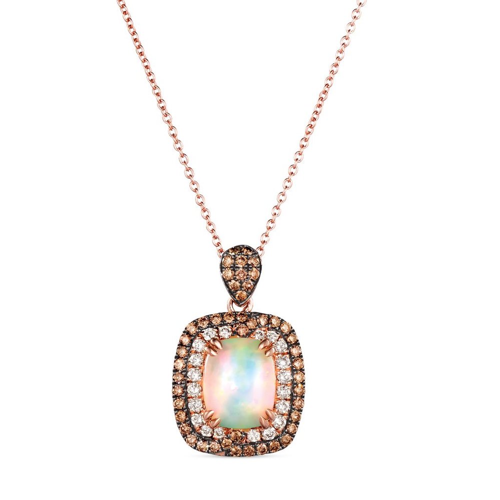 Le Vian Pendant featuring Neopolitan Opal Chocolate Diamond Strawberry Gold